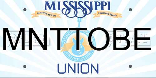 MNTTOBE Mississippi License Plate