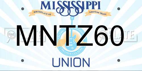 MNTZ60 Mississippi License Plate