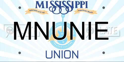 MNUNIE Mississippi License Plate