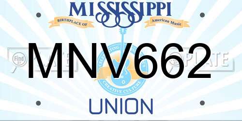 MNV662 Mississippi License Plate