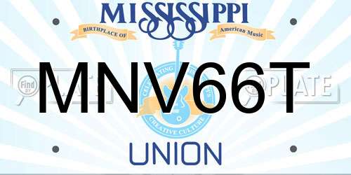 MNV66T Mississippi License Plate