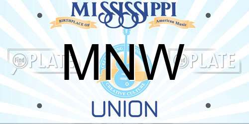 MNW Mississippi License Plate