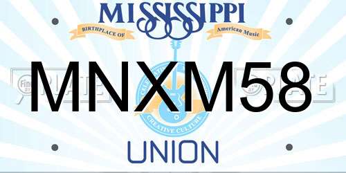 MNXM58 Mississippi License Plate
