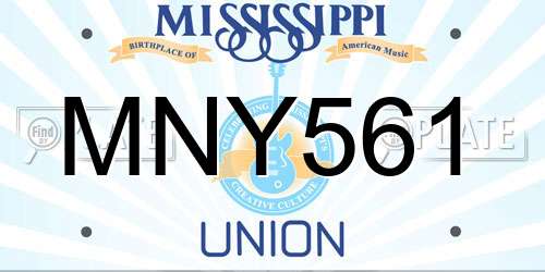 MNY561 Mississippi License Plate