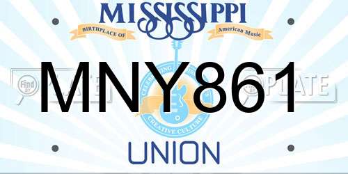 MNY861 Mississippi License Plate