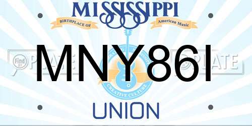 MNY86I Mississippi License Plate
