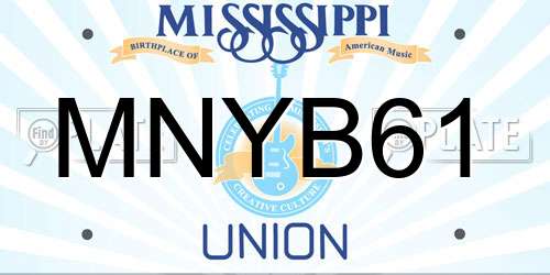 MNYB61 Mississippi License Plate