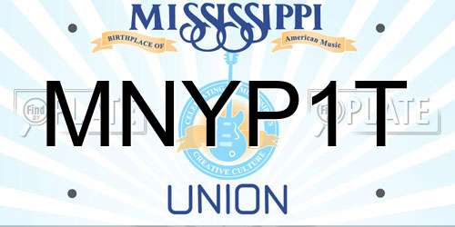 MNYP1T Mississippi License Plate