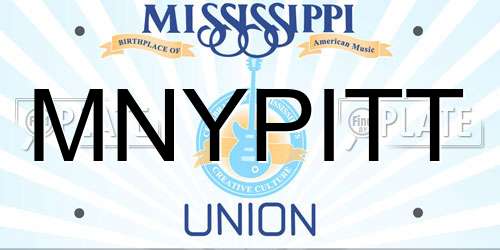 MNYPITT Mississippi License Plate
