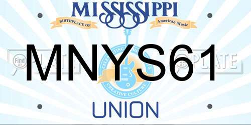 MNYS61 Mississippi License Plate