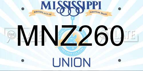 MNZ260 Mississippi License Plate