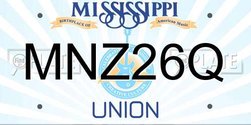 MNZ26Q Mississippi License Plate