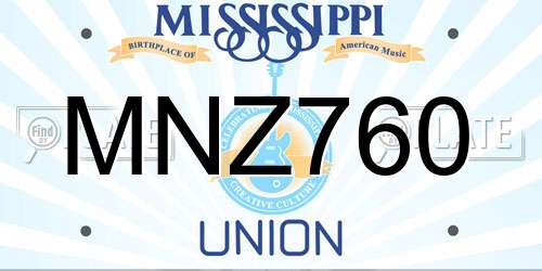 MNZ760 Mississippi License Plate