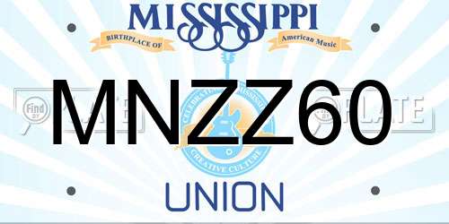 MNZZ60 Mississippi License Plate