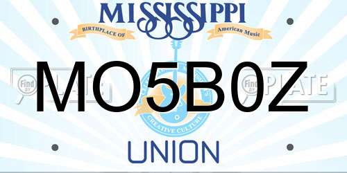 MO5B0Z Mississippi License Plate