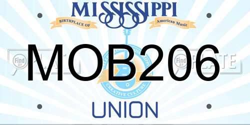 MOB206 Mississippi License Plate