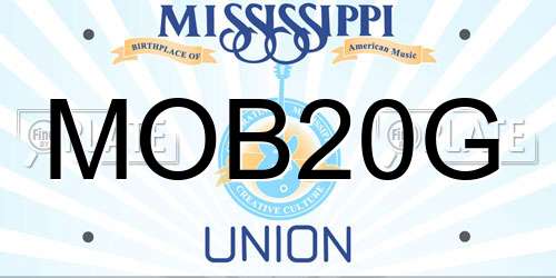 MOB20G Mississippi License Plate