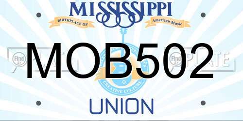 MOB502 Mississippi License Plate