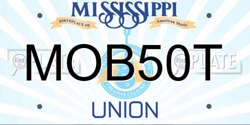 MOB50T Mississippi License Plate