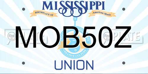 MOB50Z Mississippi License Plate
