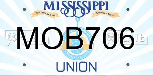 MOB706 Mississippi License Plate
