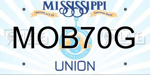 MOB70G Mississippi License Plate