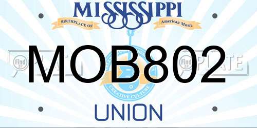 MOB802 Mississippi License Plate