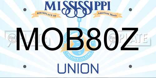 MOB80Z Mississippi License Plate