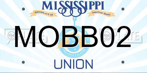 MOBB02 Mississippi License Plate