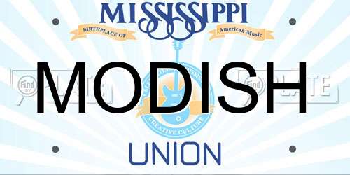 MODISH Mississippi License Plate