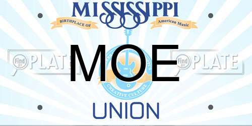 MOE Mississippi License Plate