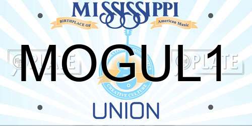 MOGUL1 Mississippi License Plate