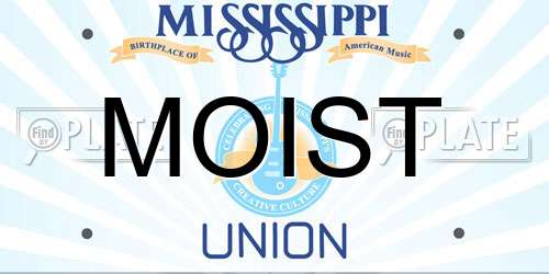 MOIST Mississippi License Plate