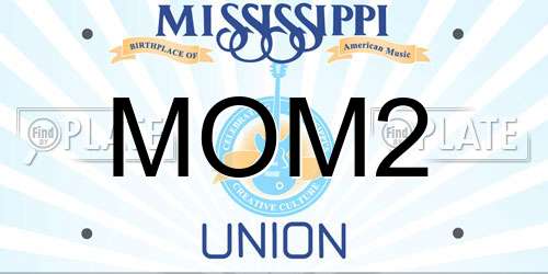 MOM2 Mississippi License Plate