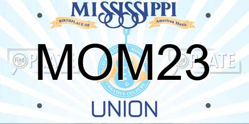 MOM23 Mississippi License Plate