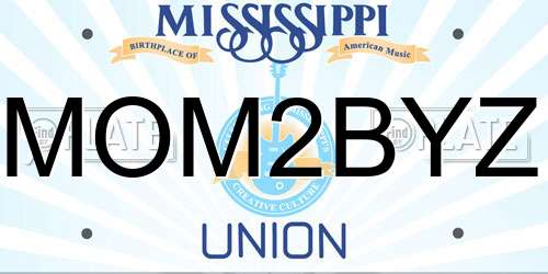 MOM2BYZ Mississippi License Plate