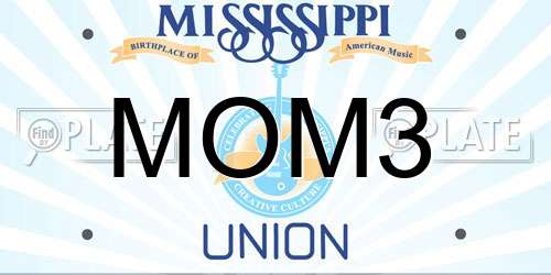 MOM3 Mississippi License Plate