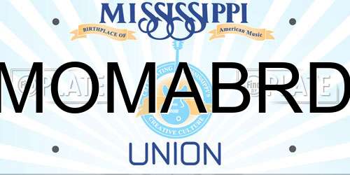 MOMABRD Mississippi License Plate