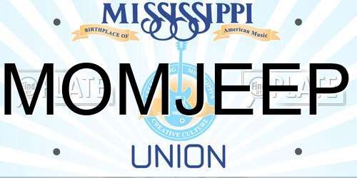 MOMJEEP Mississippi License Plate