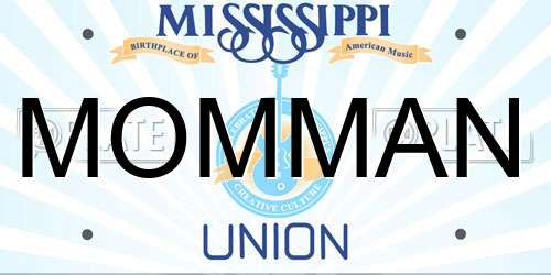 MOMMAN Mississippi License Plate