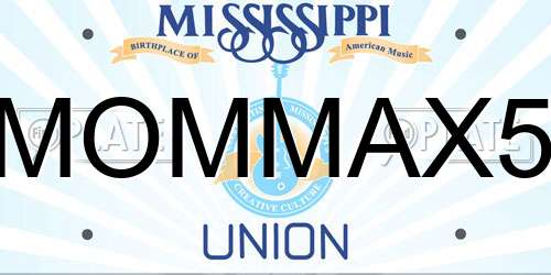 MOMMAX5 Mississippi License Plate
