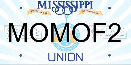 MOMOF2 Mississippi License Plate
