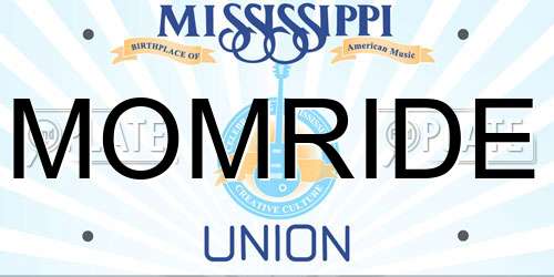 MOMRIDE Mississippi License Plate