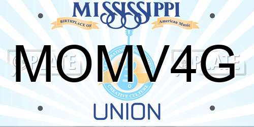 MOMV4G Mississippi License Plate