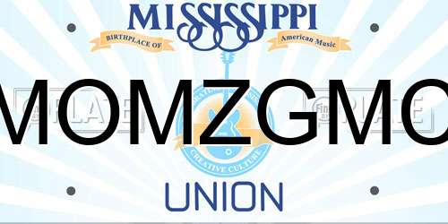 MOMZGMC Mississippi License Plate