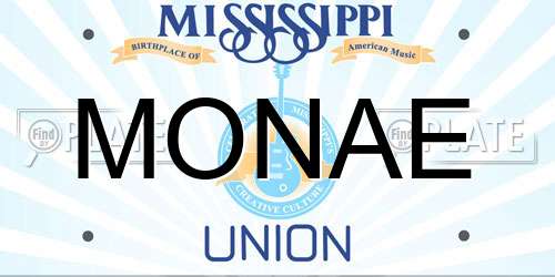 MONAE Mississippi License Plate