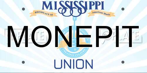 MONEPIT Mississippi License Plate