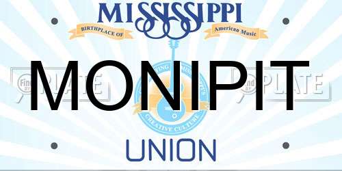 MONIPIT Mississippi License Plate