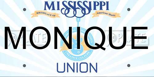 MONIQUE Mississippi License Plate