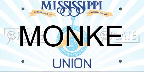 MONKE Mississippi License Plate